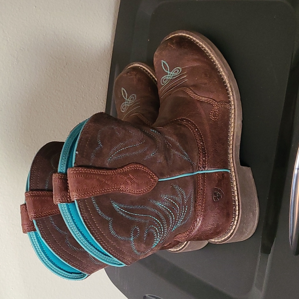Ariat Brown & Teal Boots